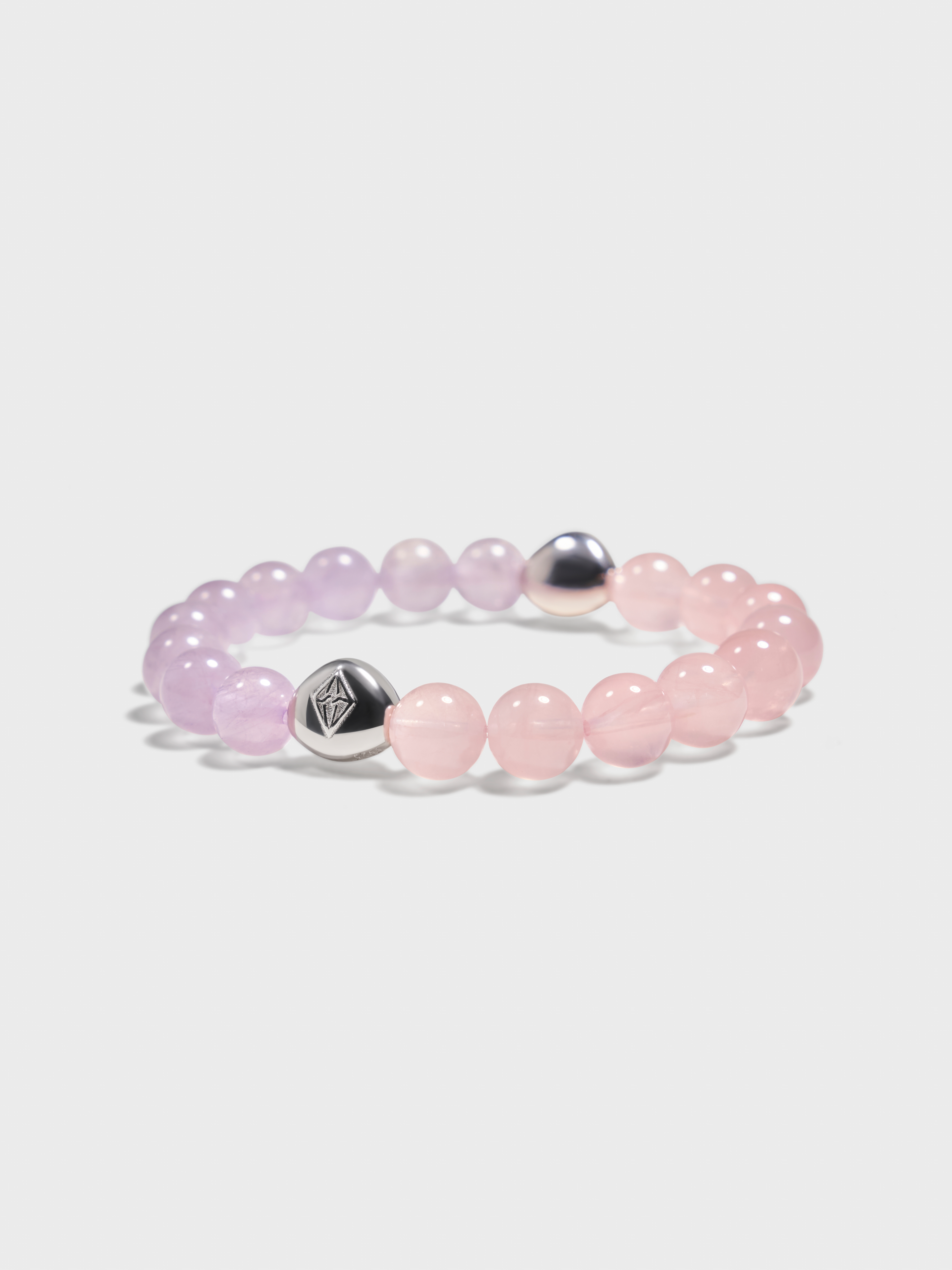 'PINGTAN' Amethyst + Rose Quartz Gemstone Bracelet