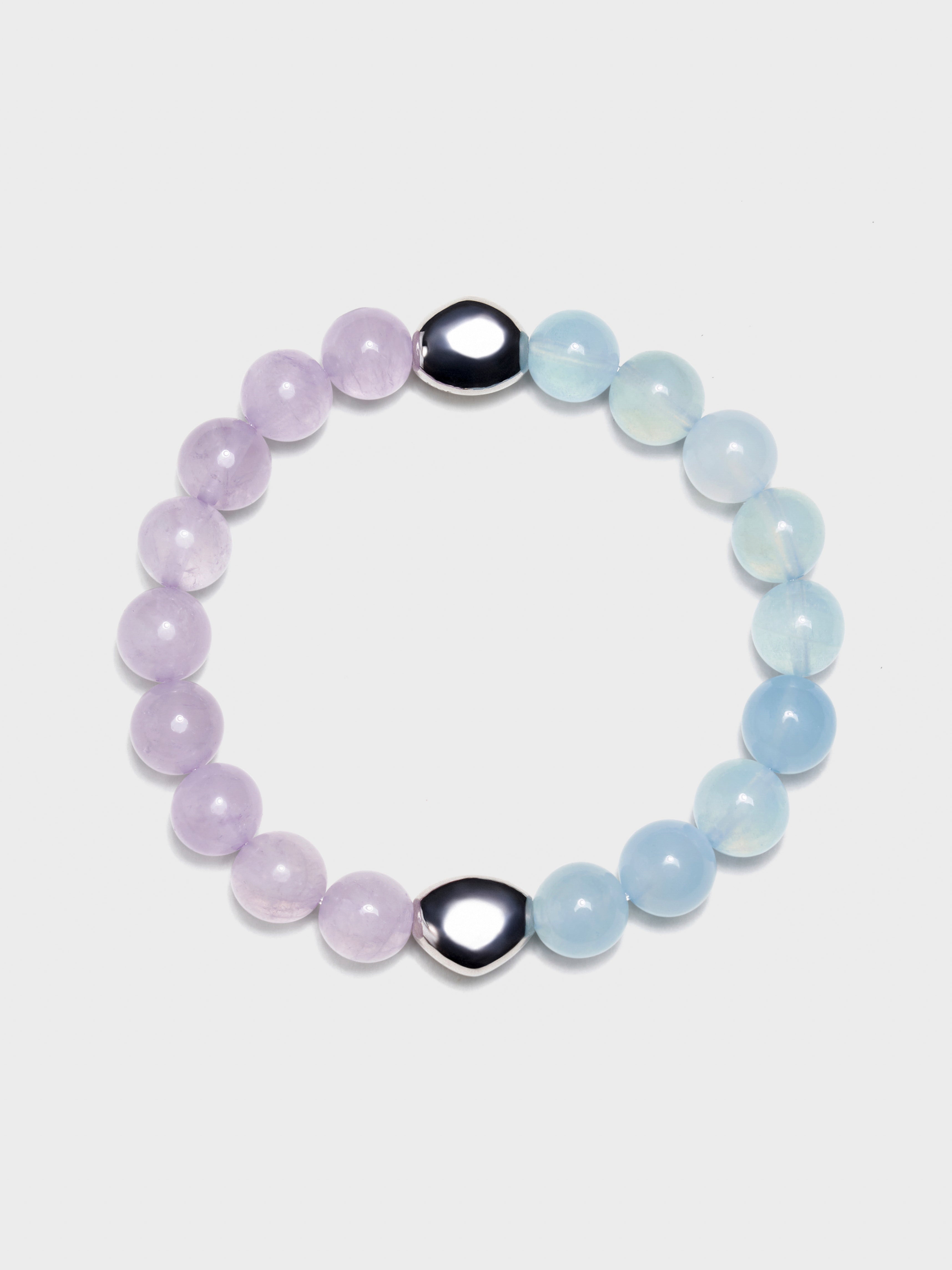 'PINGTAN' Aquamarine + Amethyst Gemstone Bracelet