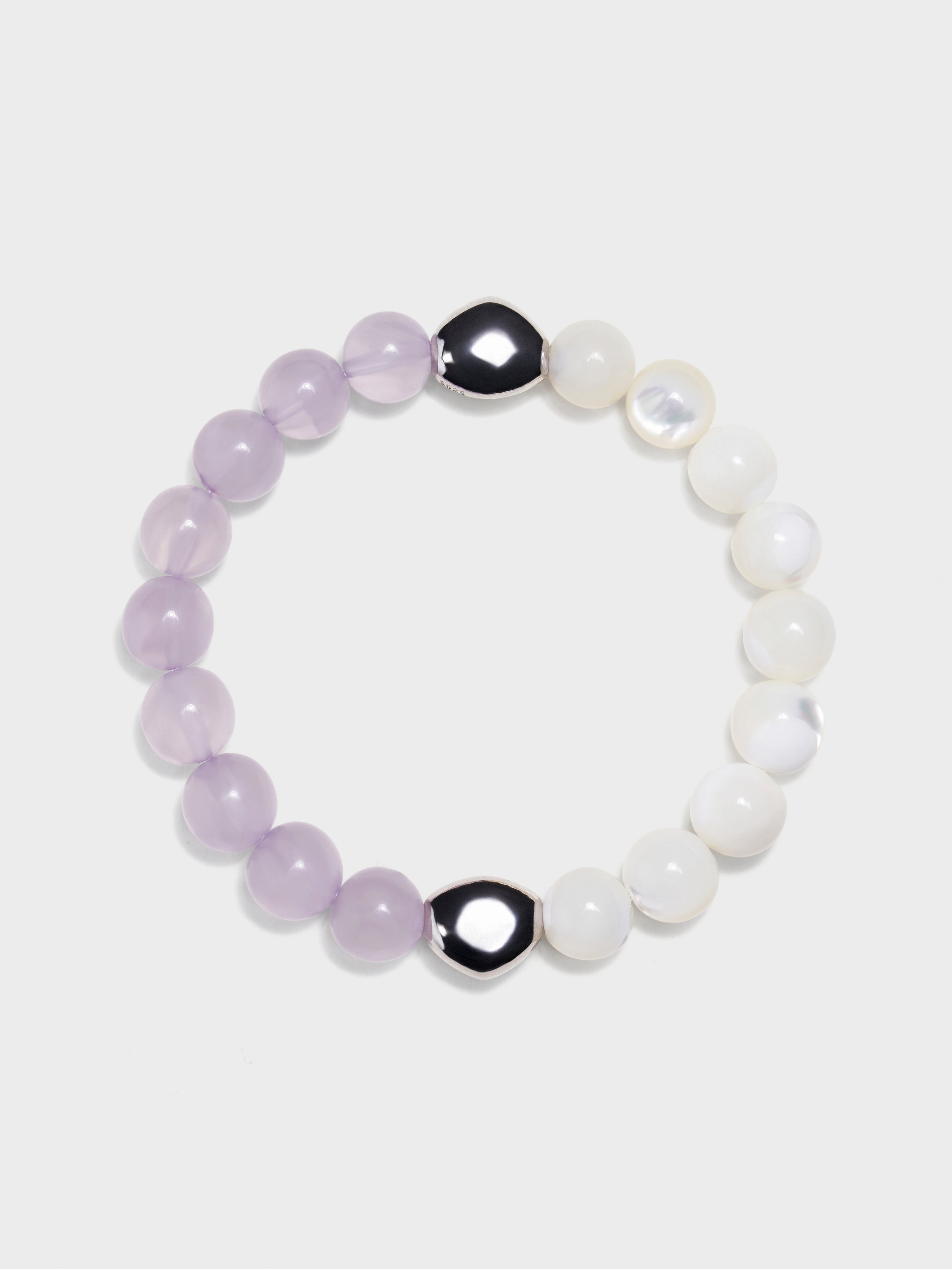 'PINGTAN' Nacre + Amethyst Gemstone Bracelet