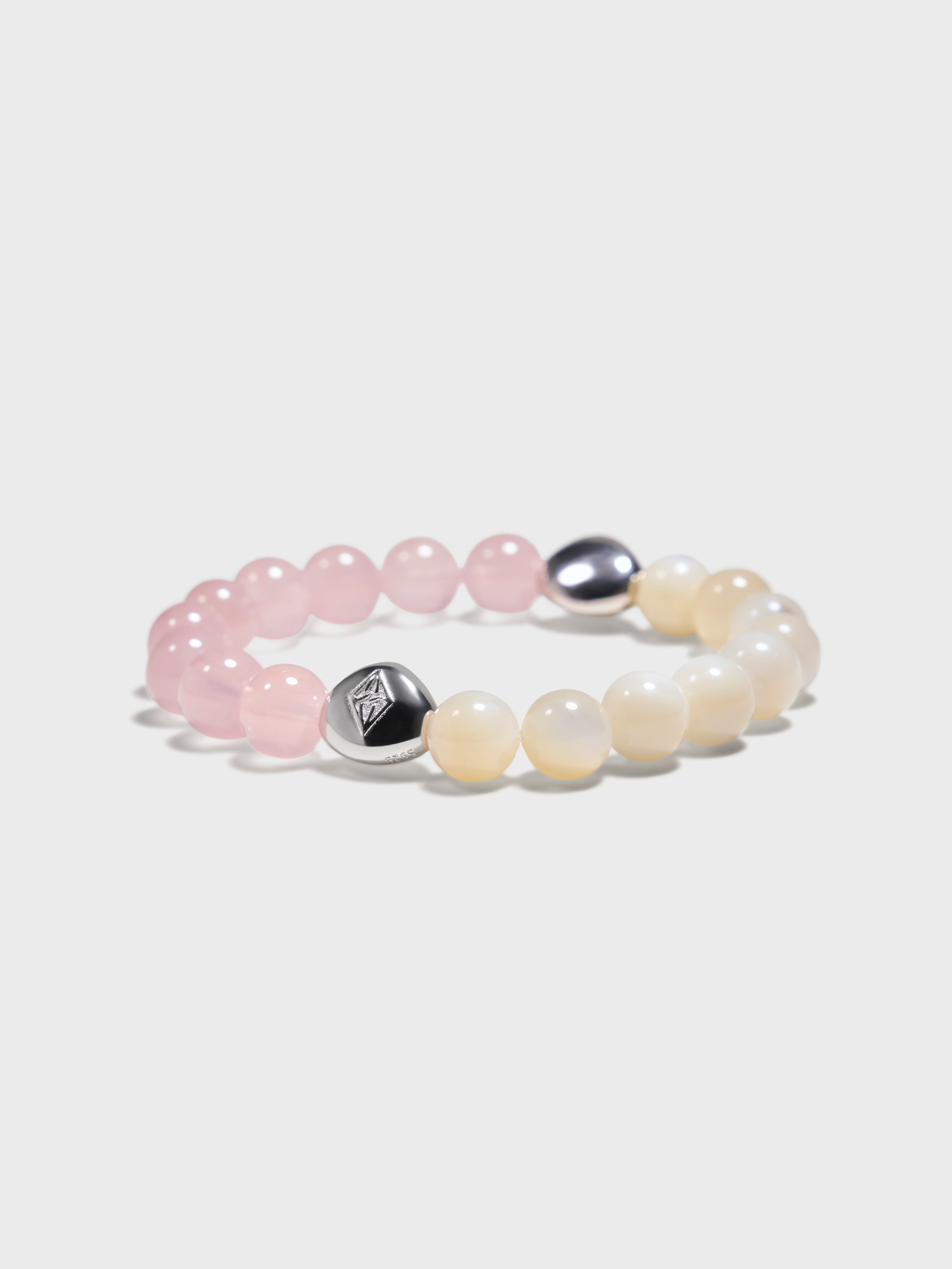 'PINGTAN' Nacre + Rose Quartz Gemstone Bracelet