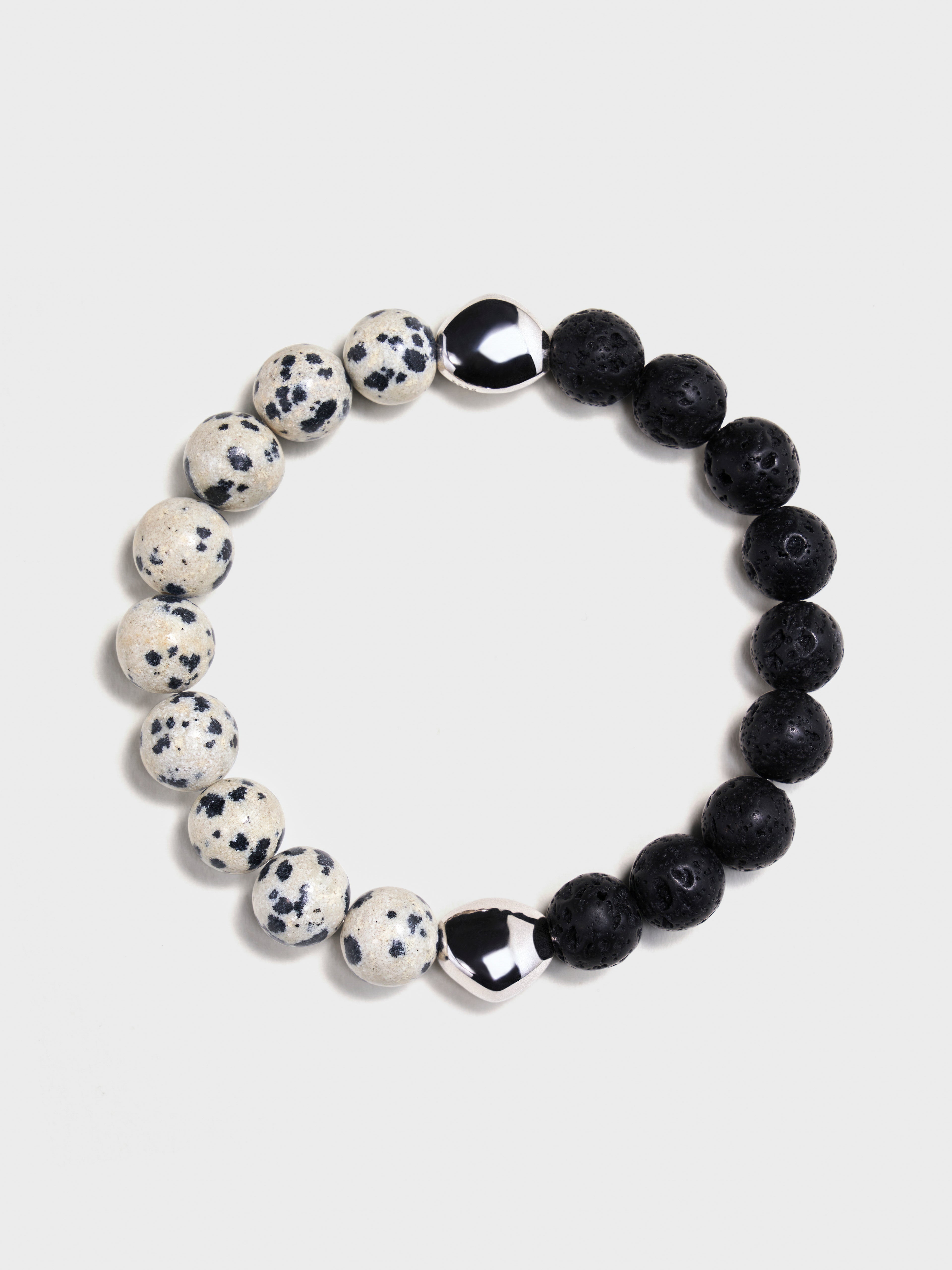 'THERA' Lava Stone + Dalmatian Jasper Gemstone Bracelet