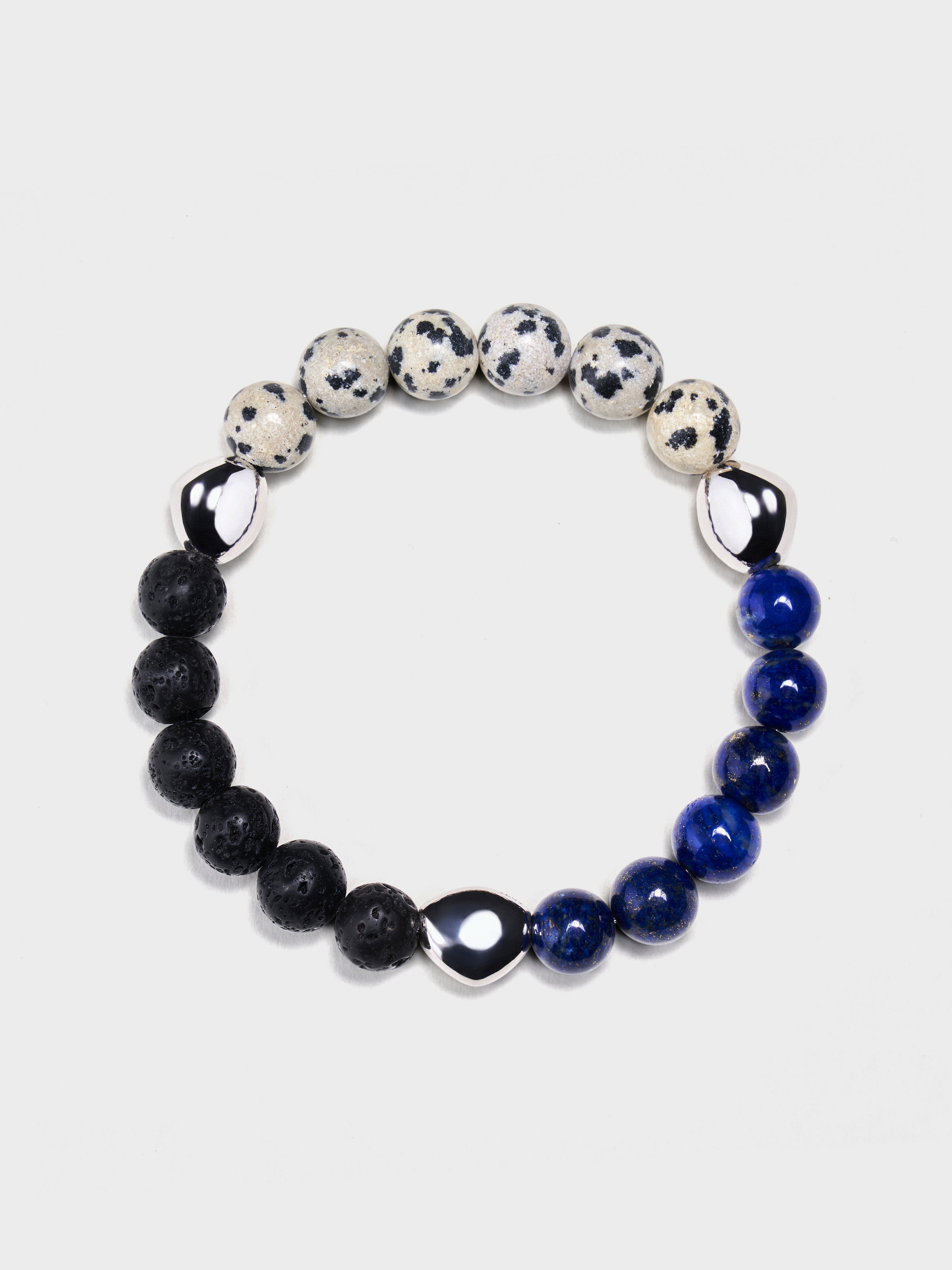 'UNZEN' Lava Stone + Dalmatian Jasper + Lapis Lazuli Gemstone Bracelet