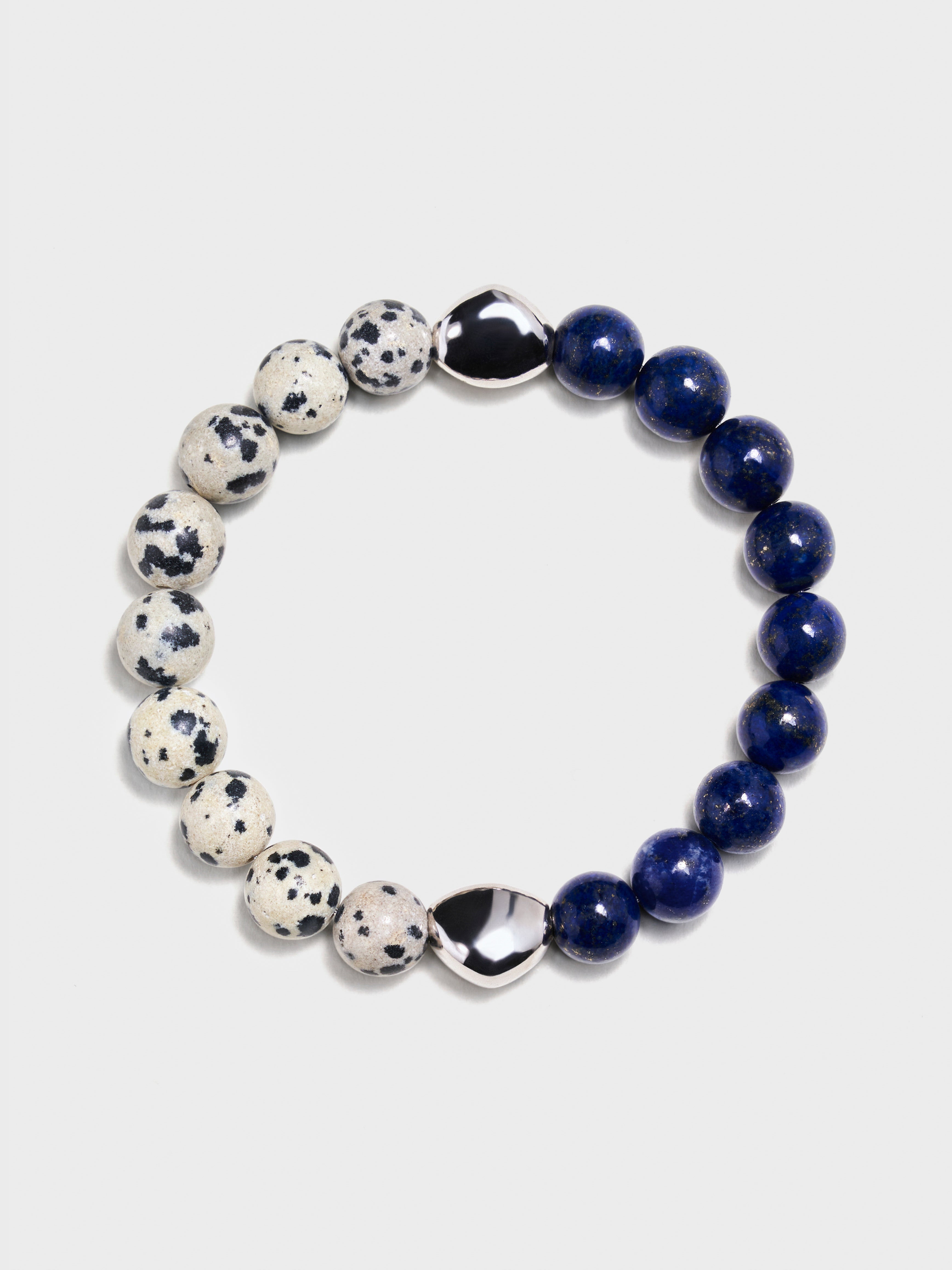 'VENICE90291' Dalmatian Jasper + Lapis Lazuli Gemstone Bracelet