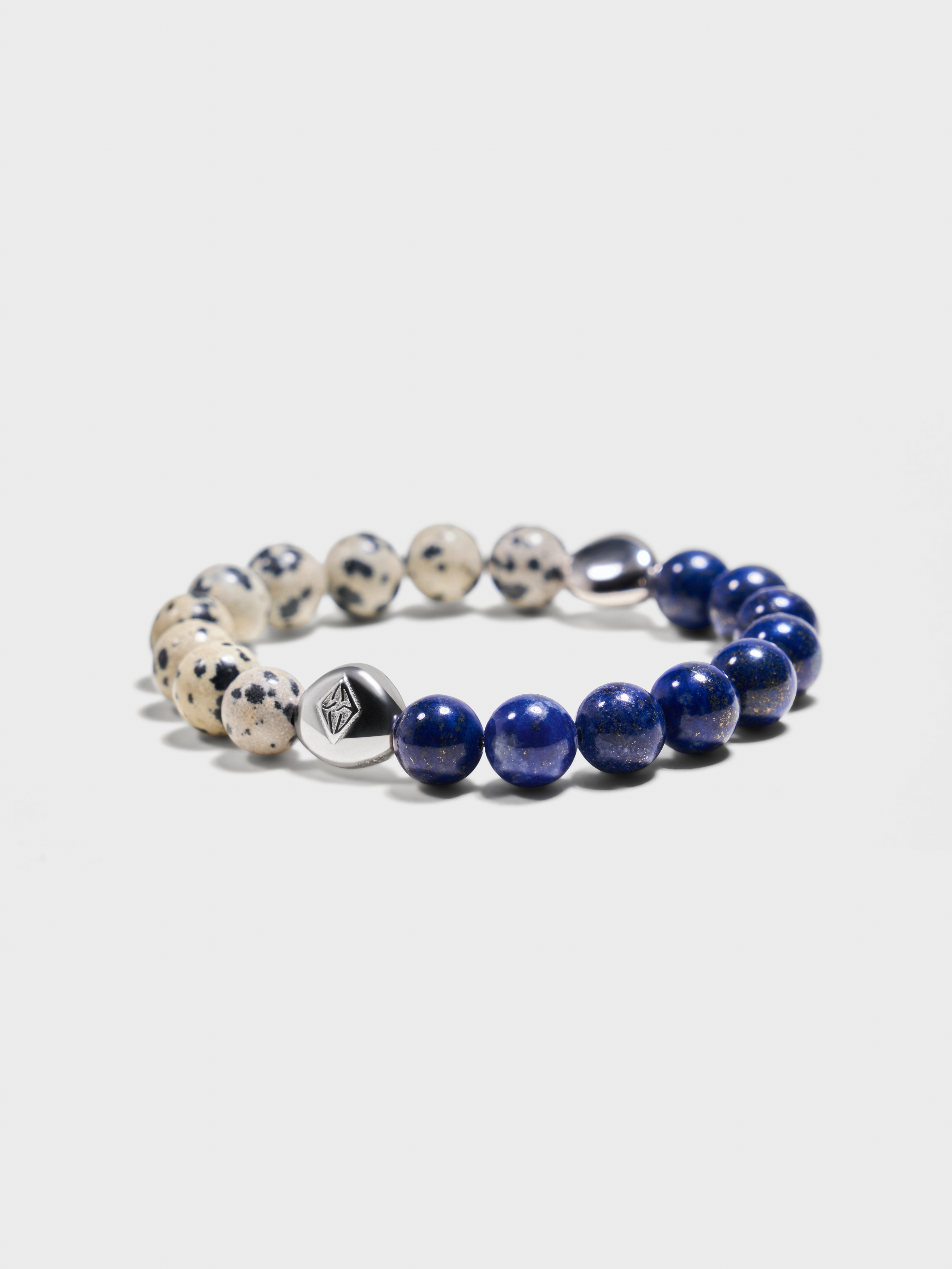 'VENICE90291' Dalmatian Jasper + Lapis Lazuli Gemstone Bracelet